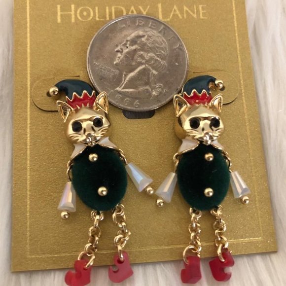 INC Elf Cat Drop Earrings - Picture 3 of 6